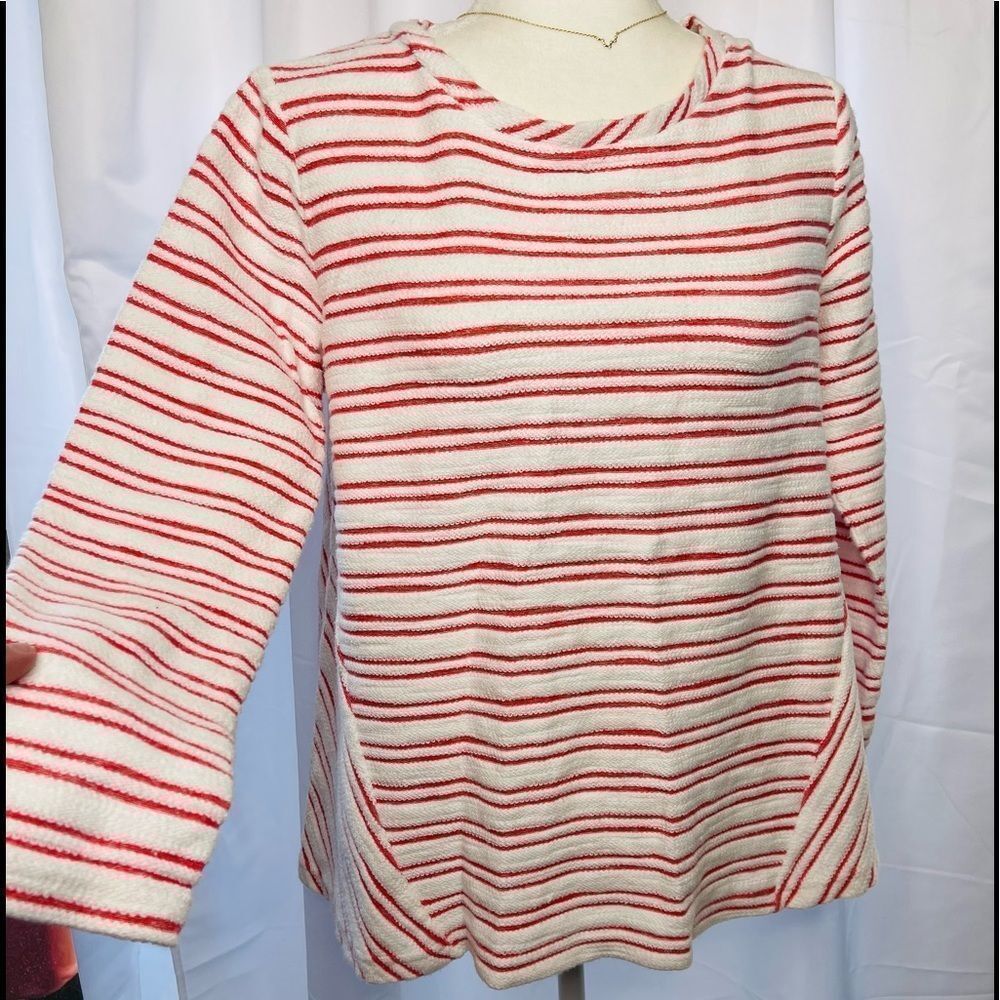 Joules Brand Red/White Striped Long sleeve Sweater Top, Size 6 - Small